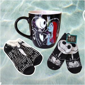 Disney The Nightmare Before Christmas Mug and Socks Gift Bundle of 3 NWT